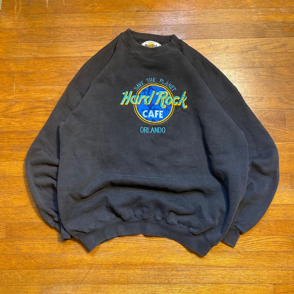 Vintage Hard Rock Cafe Orlando Save The Planet Sweatshirt Mens XL Embroidered